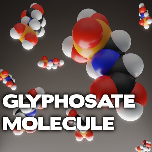 Glyphosate molecule Low-poly 3D model