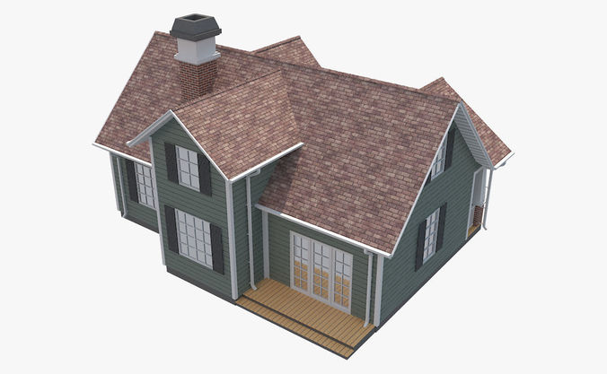 Family House 5 Low-poly 3D model 7