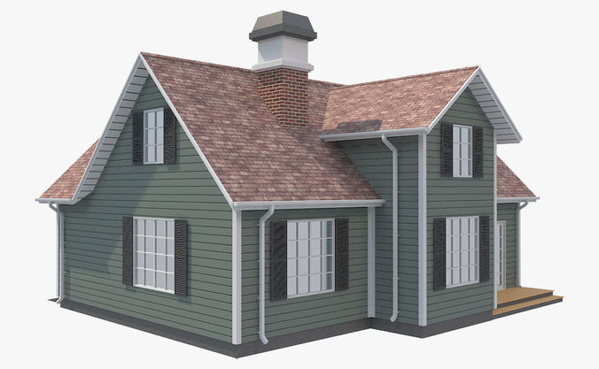 Family House 5 Low-poly 3D model 5