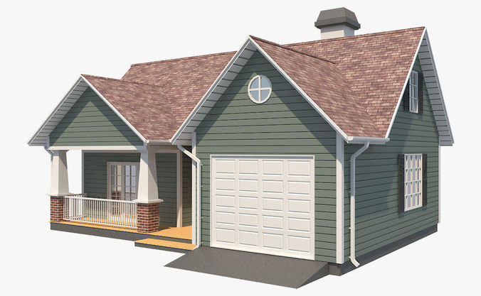 Family House 5 Low-poly 3D model 3