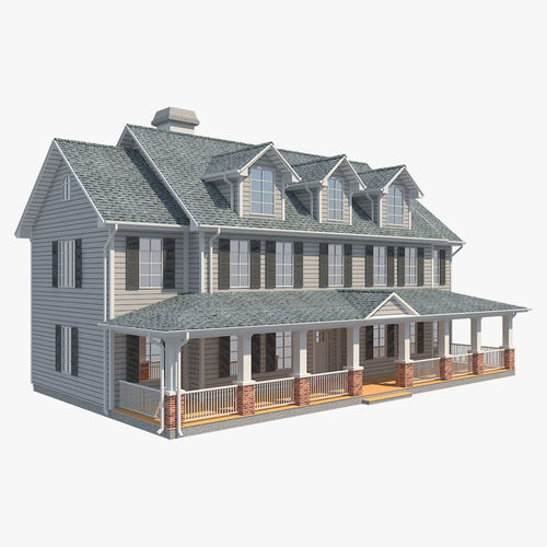Family House 8 Low-poly 3D model