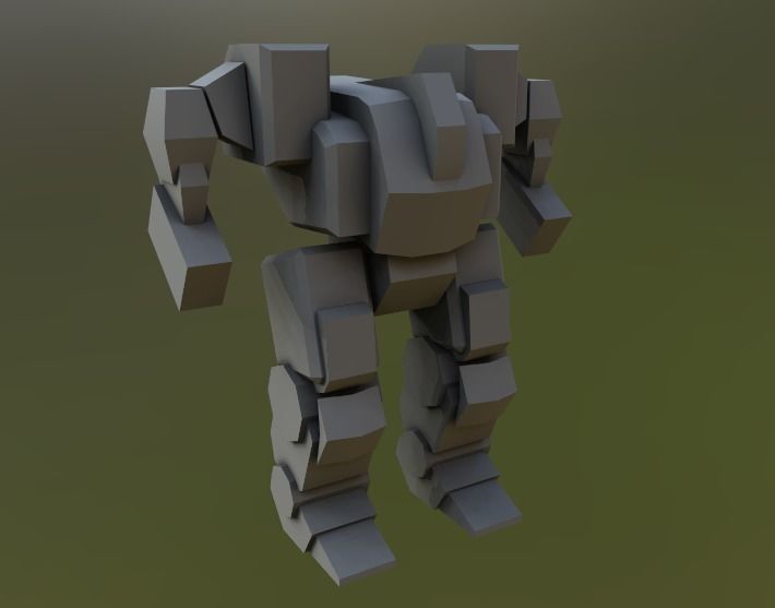 Humanoid Mech Low-poly 3D model