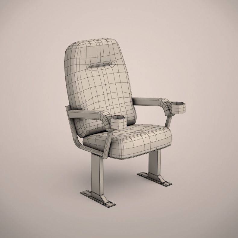Cinema Chair Low-poly 3D model_1