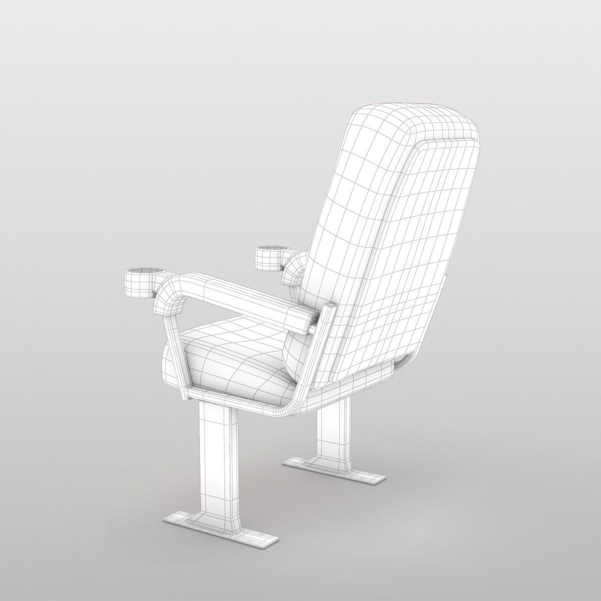 Cinema Chair Low-poly 3D model_8