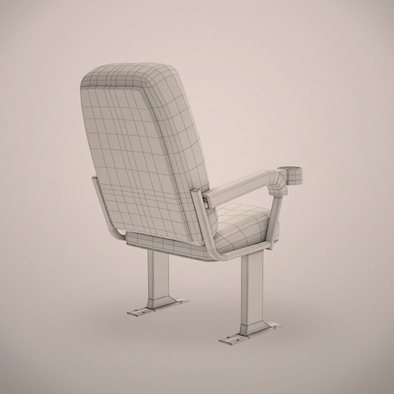 Cinema Chair Low-poly 3D model_4