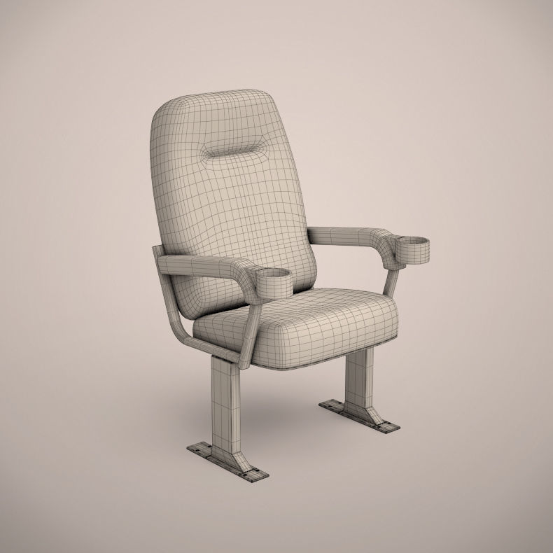 Cinema Chair Low-poly 3D model_2