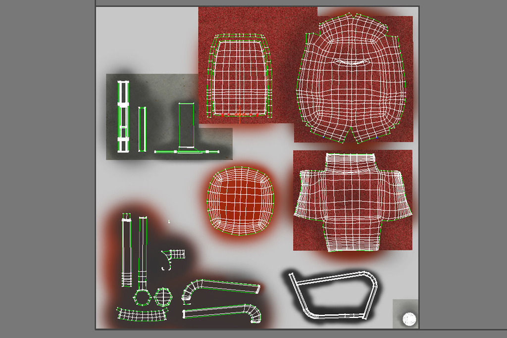 Cinema Chair Low-poly 3D model_5