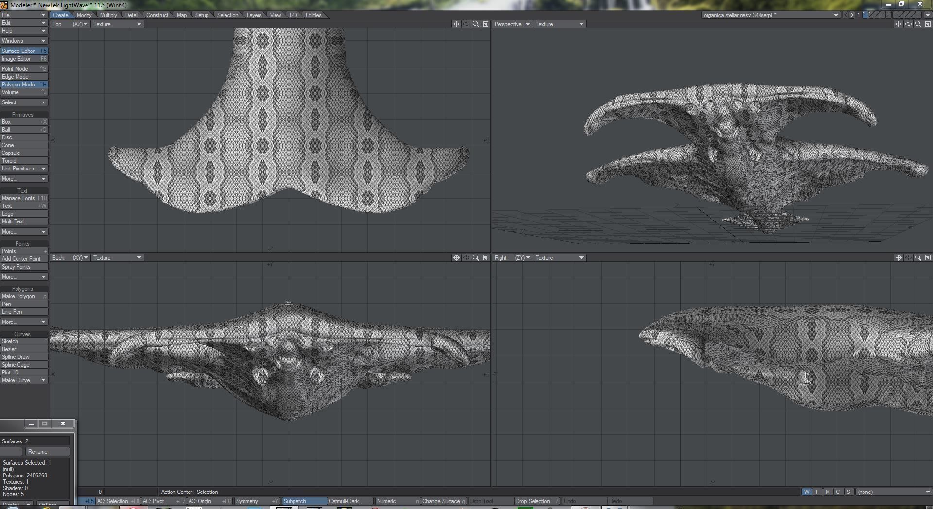 organic cruiser destroiers alien  space scjp    zefra 3D model_1