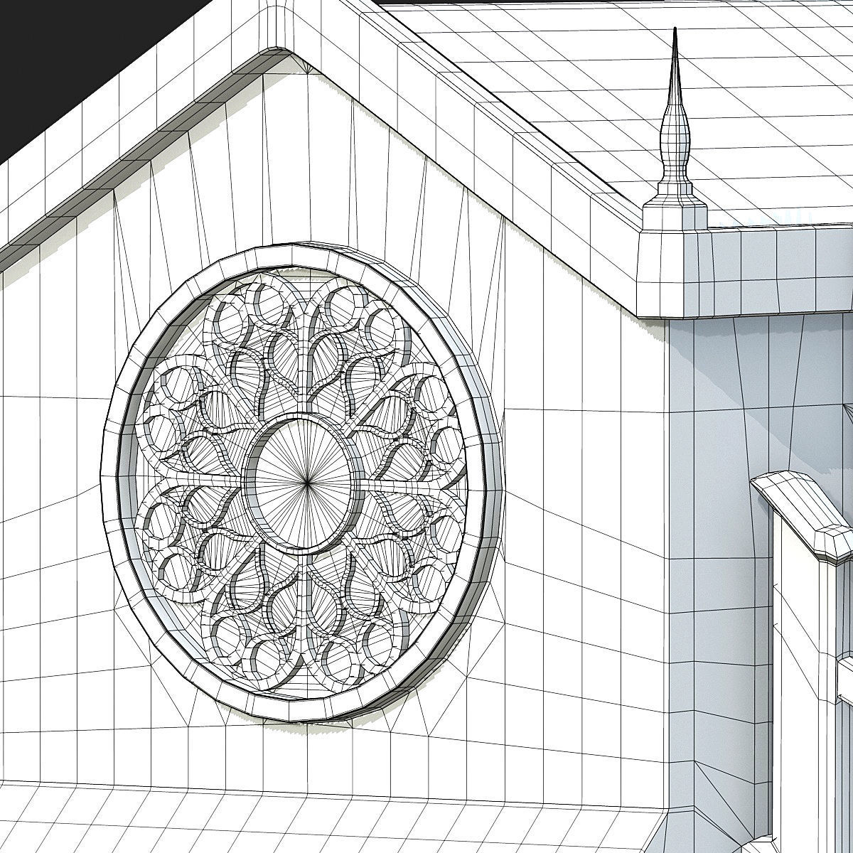 Cathedral gothic church Low-poly 3D model_29