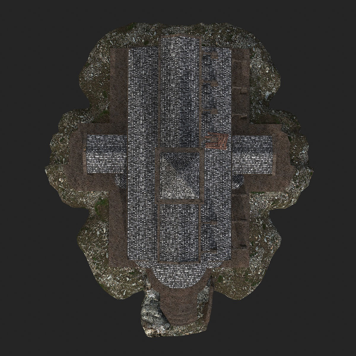 Cathedral gothic church Low-poly 3D model_9