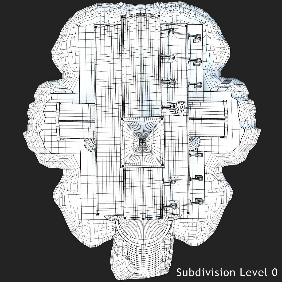 Cathedral gothic church Low-poly 3D model_42
