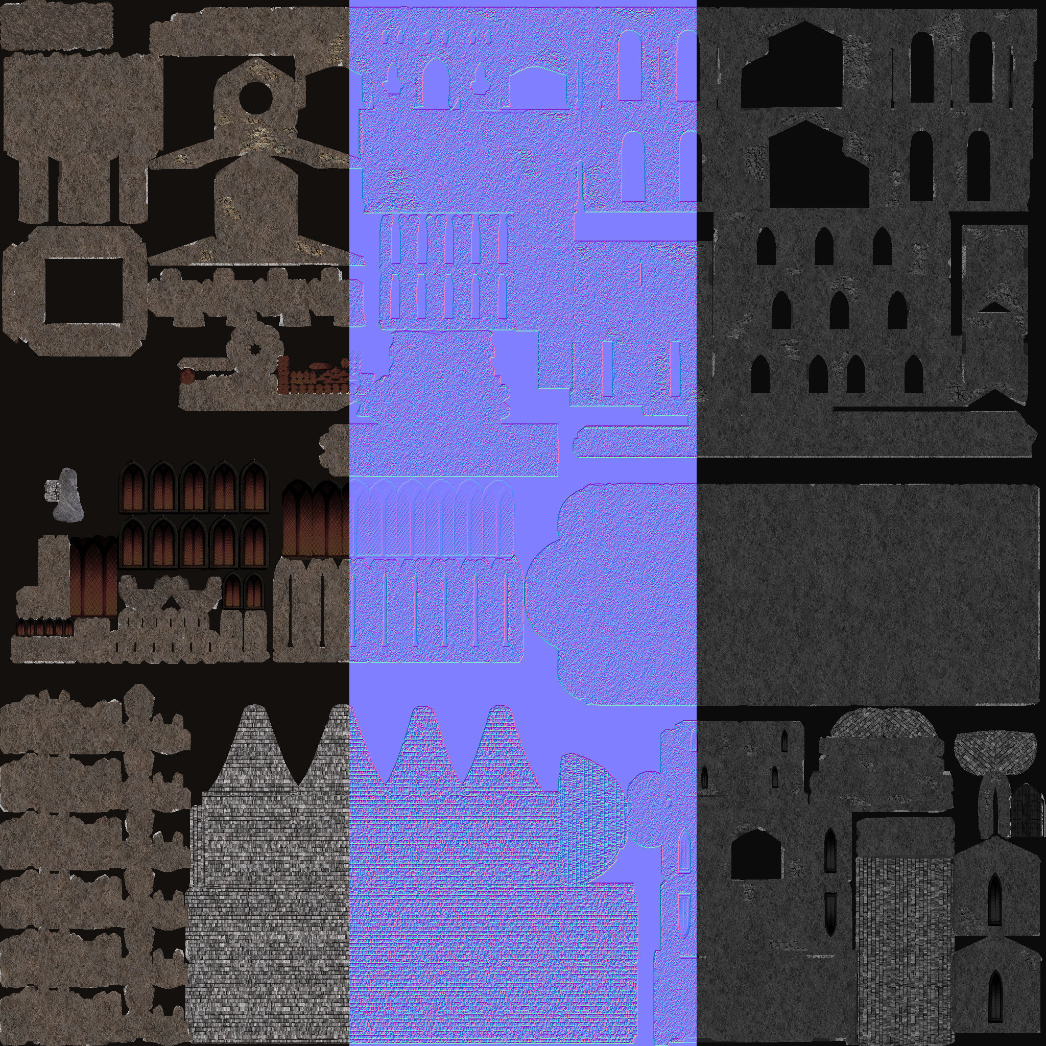 Cathedral gothic church Low-poly 3D model_22