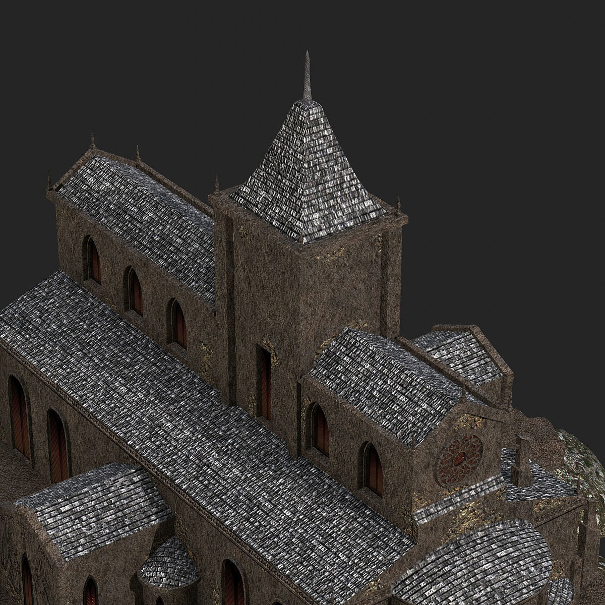 Cathedral gothic church Low-poly 3D model_14