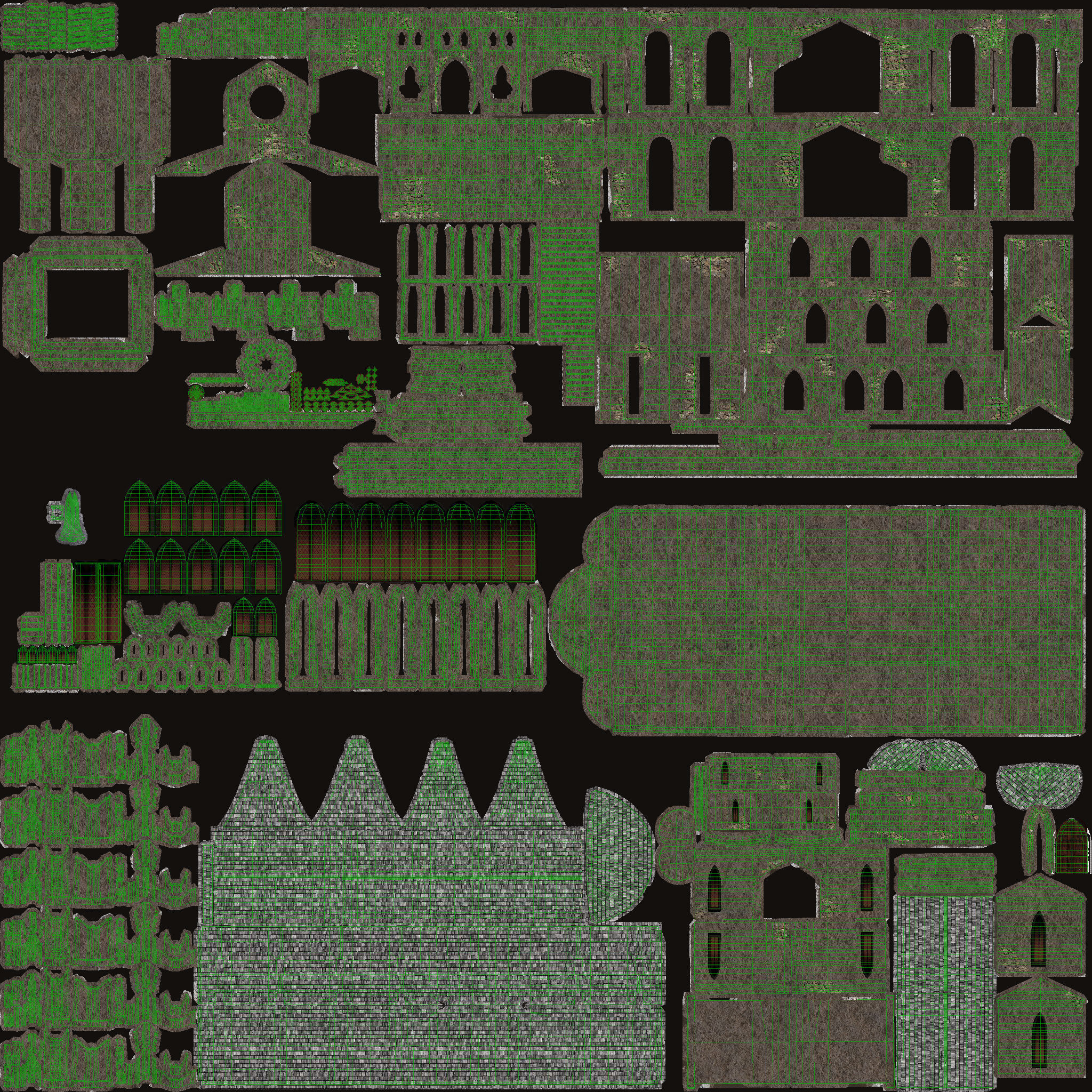 Cathedral gothic church Low-poly 3D model_21