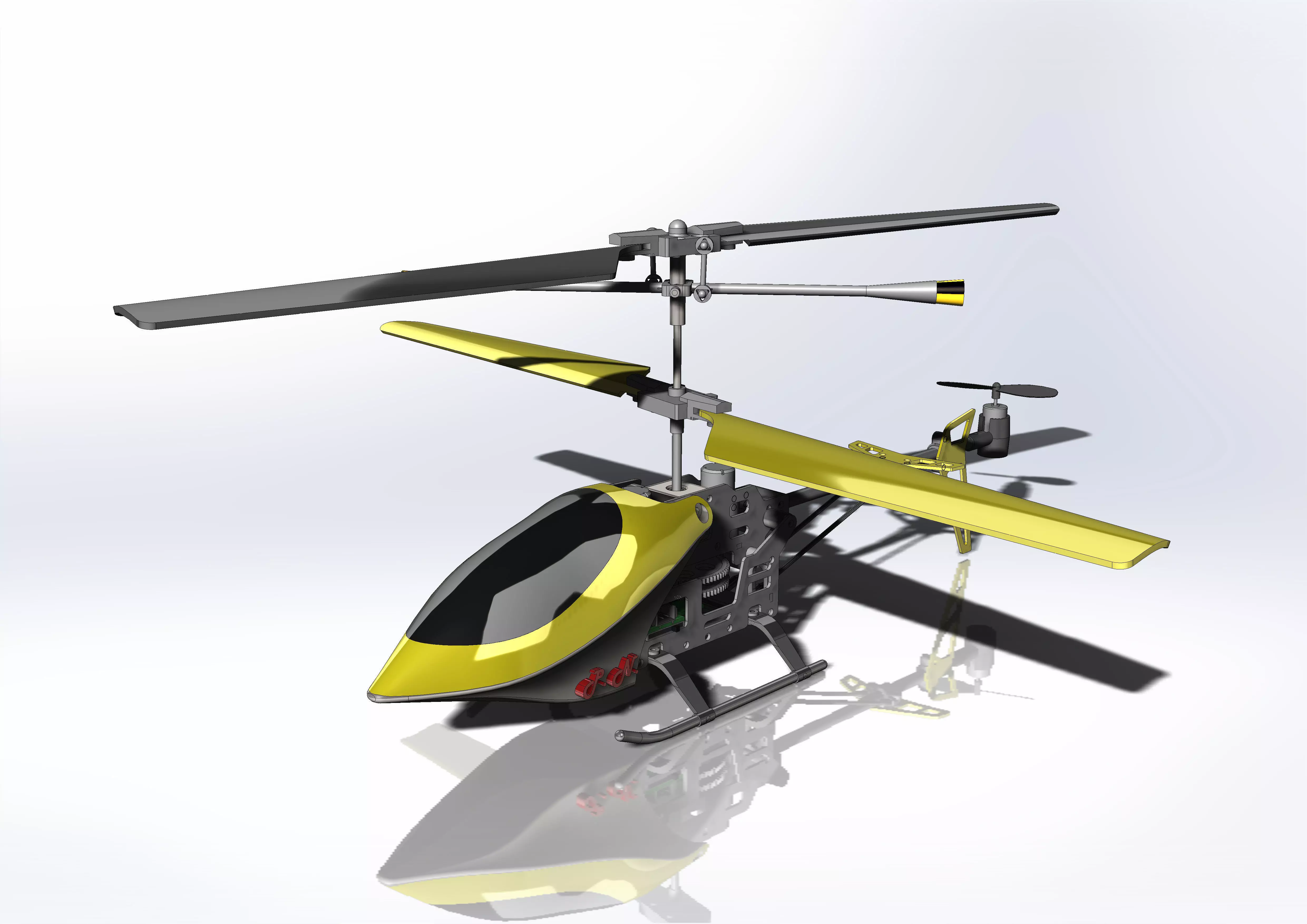 Shiny Plastic Toy Helicopter 3D Project 3D model_0