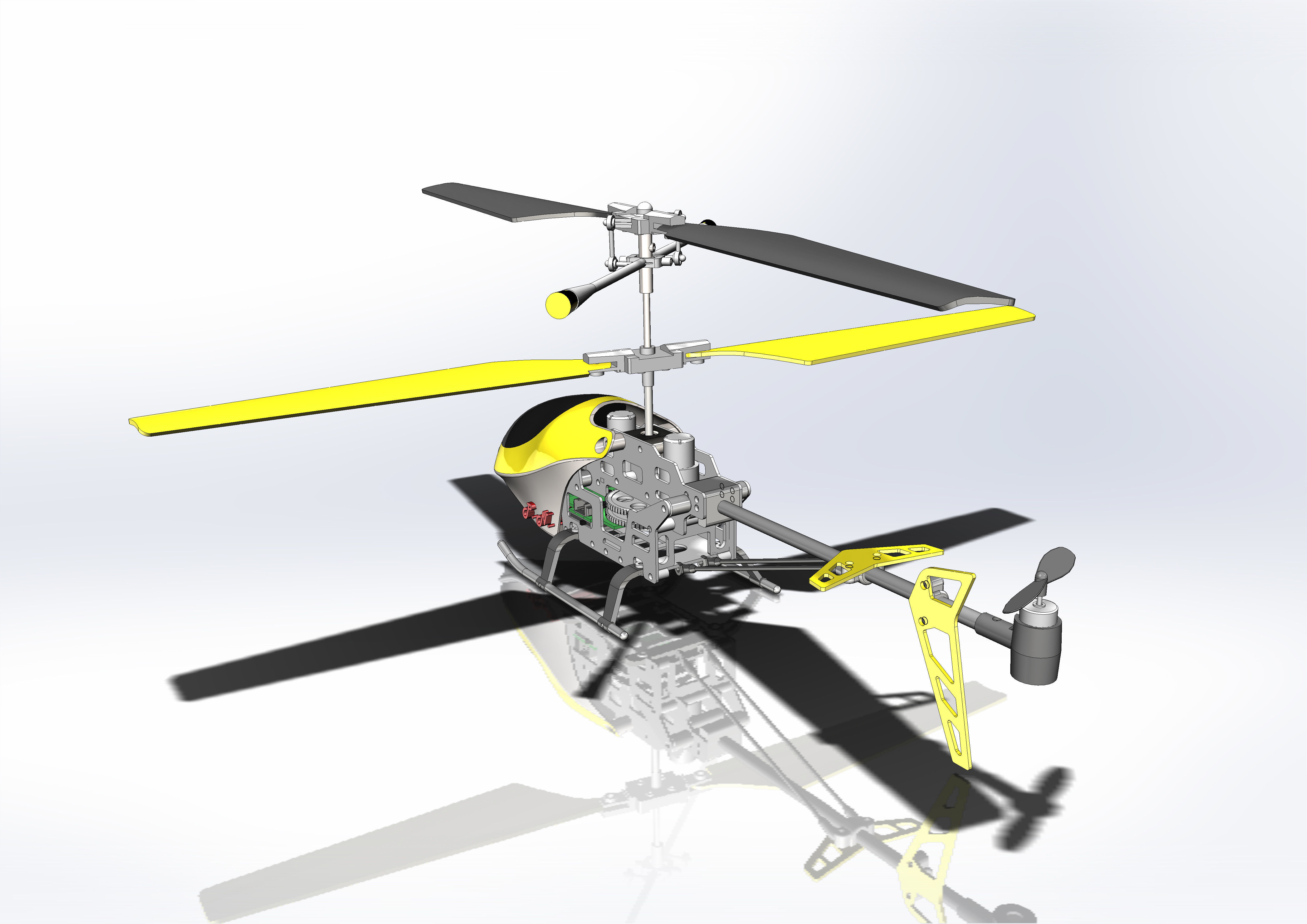 Shiny Plastic Toy Helicopter 3D Project 3D model_2