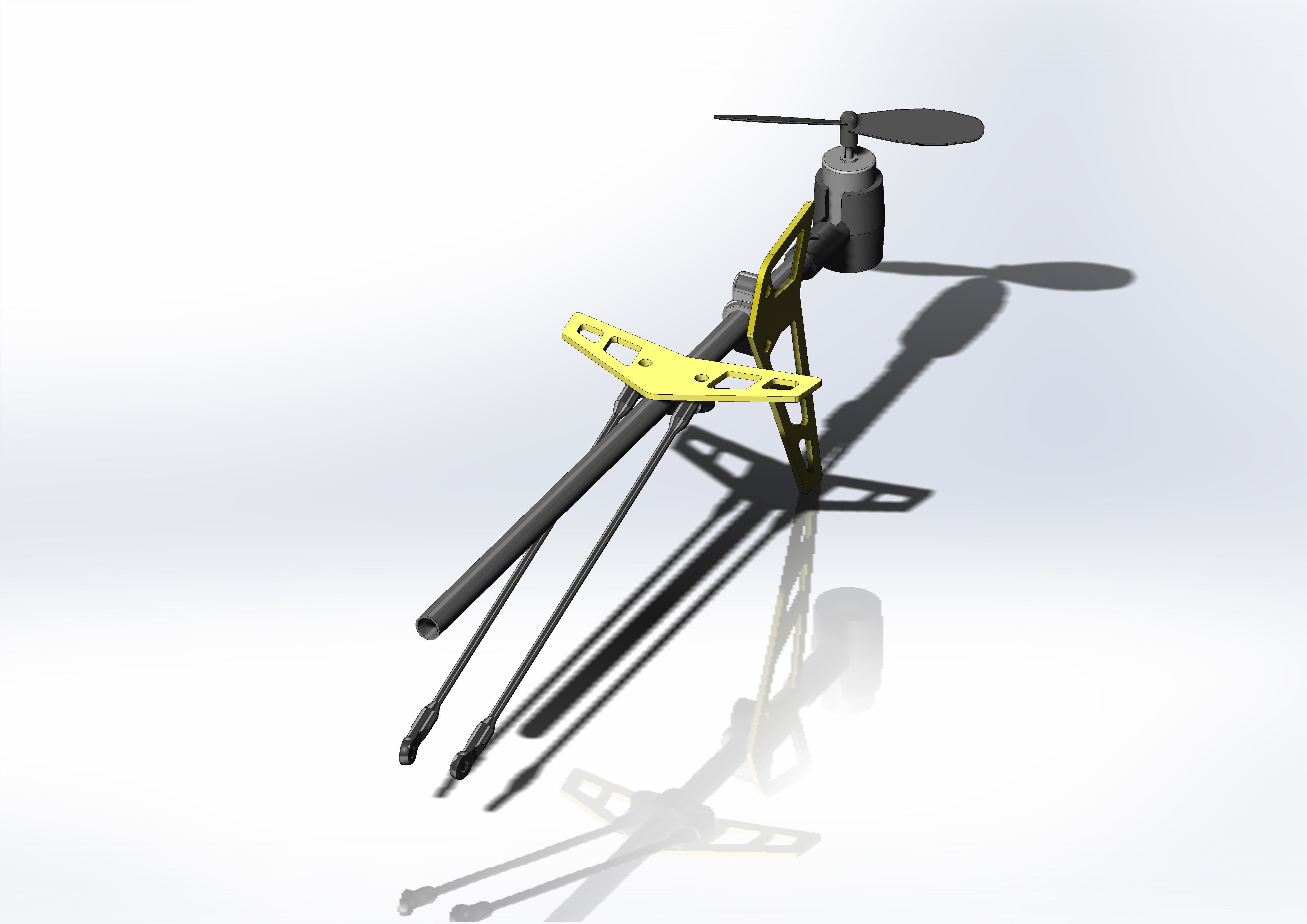 Shiny Plastic Toy Helicopter 3D Project 3D model_6