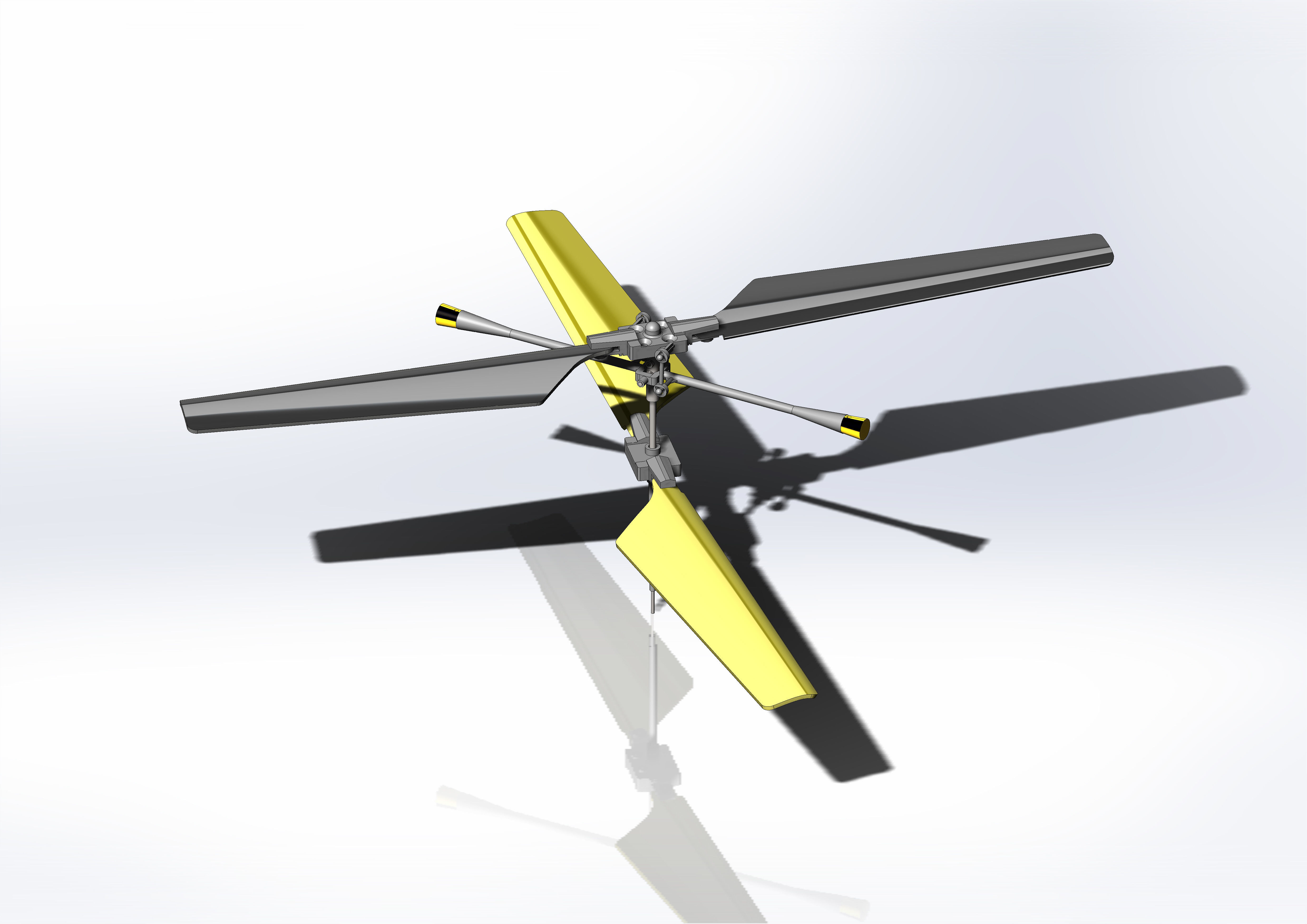 Shiny Plastic Toy Helicopter 3D Project 3D model_3