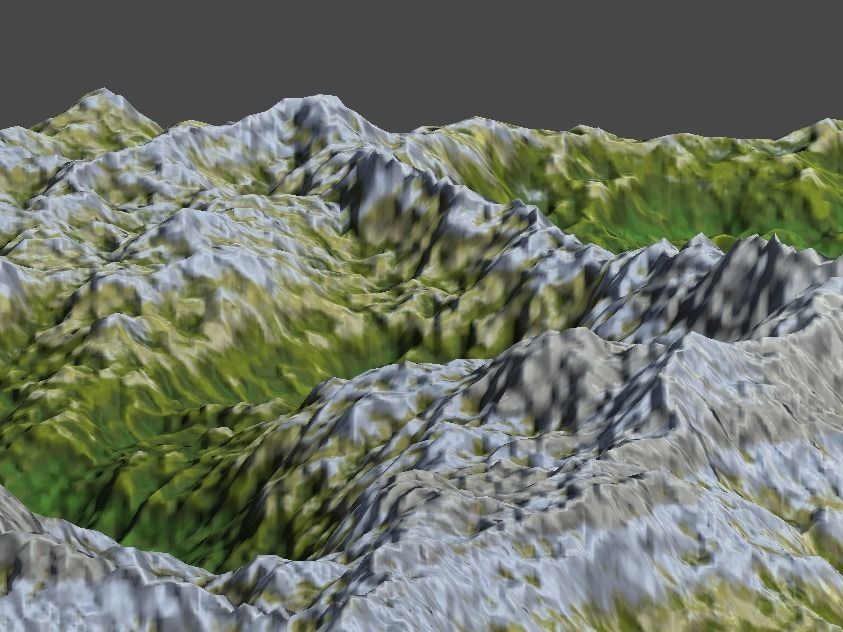 land1 mountain with grass and rocks 3D model_2