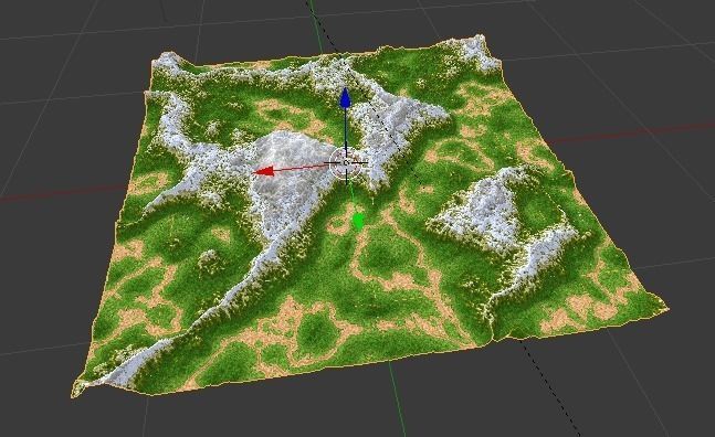 land1 mountain with grass and rocks 3D model_15