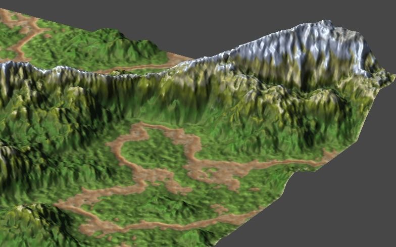 land1 mountain with grass and rocks 3D model_8