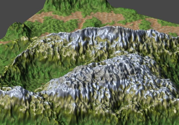 land1 mountain with grass and rocks 3D model_4