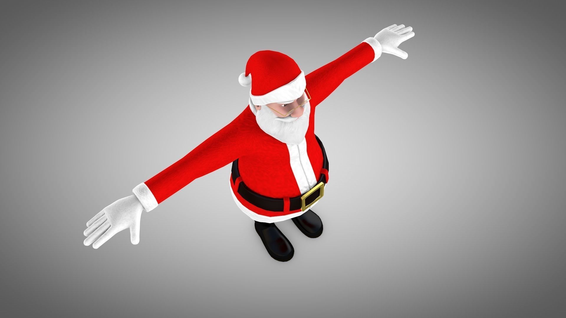 Santa Claus Rigged 3d Model and different Face emotions Low-poly 3D model_2