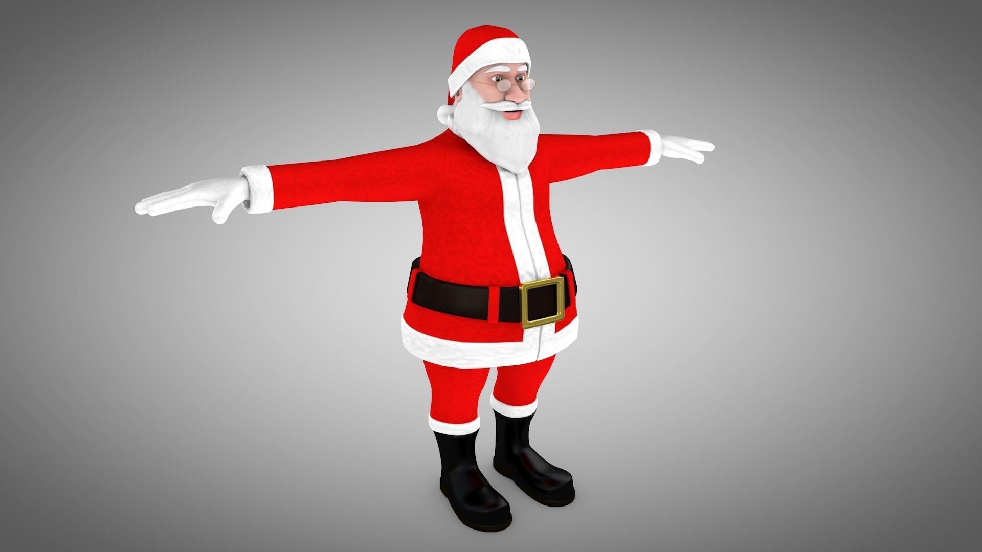 Santa Claus Rigged 3d Model and different Face emotions Low-poly 3D model_1
