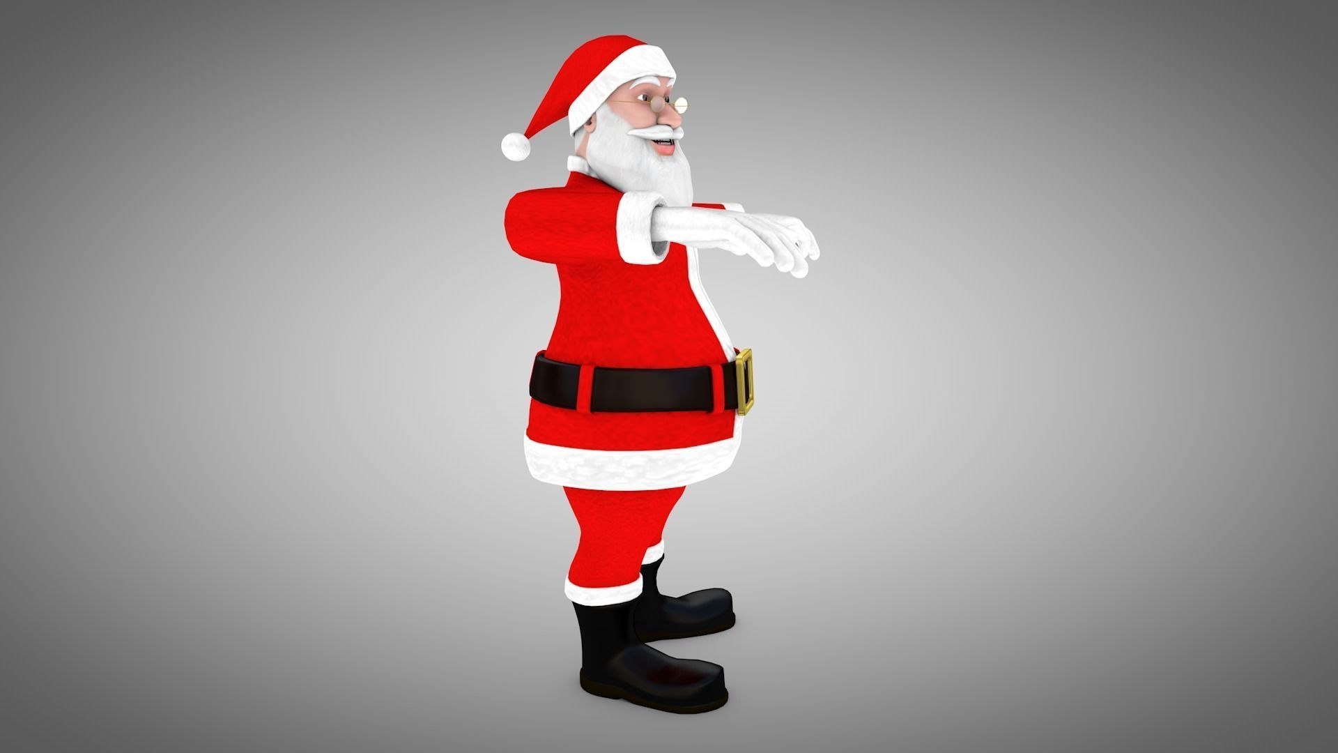 Santa Claus Rigged 3d Model and different Face emotions Low-poly 3D model_4