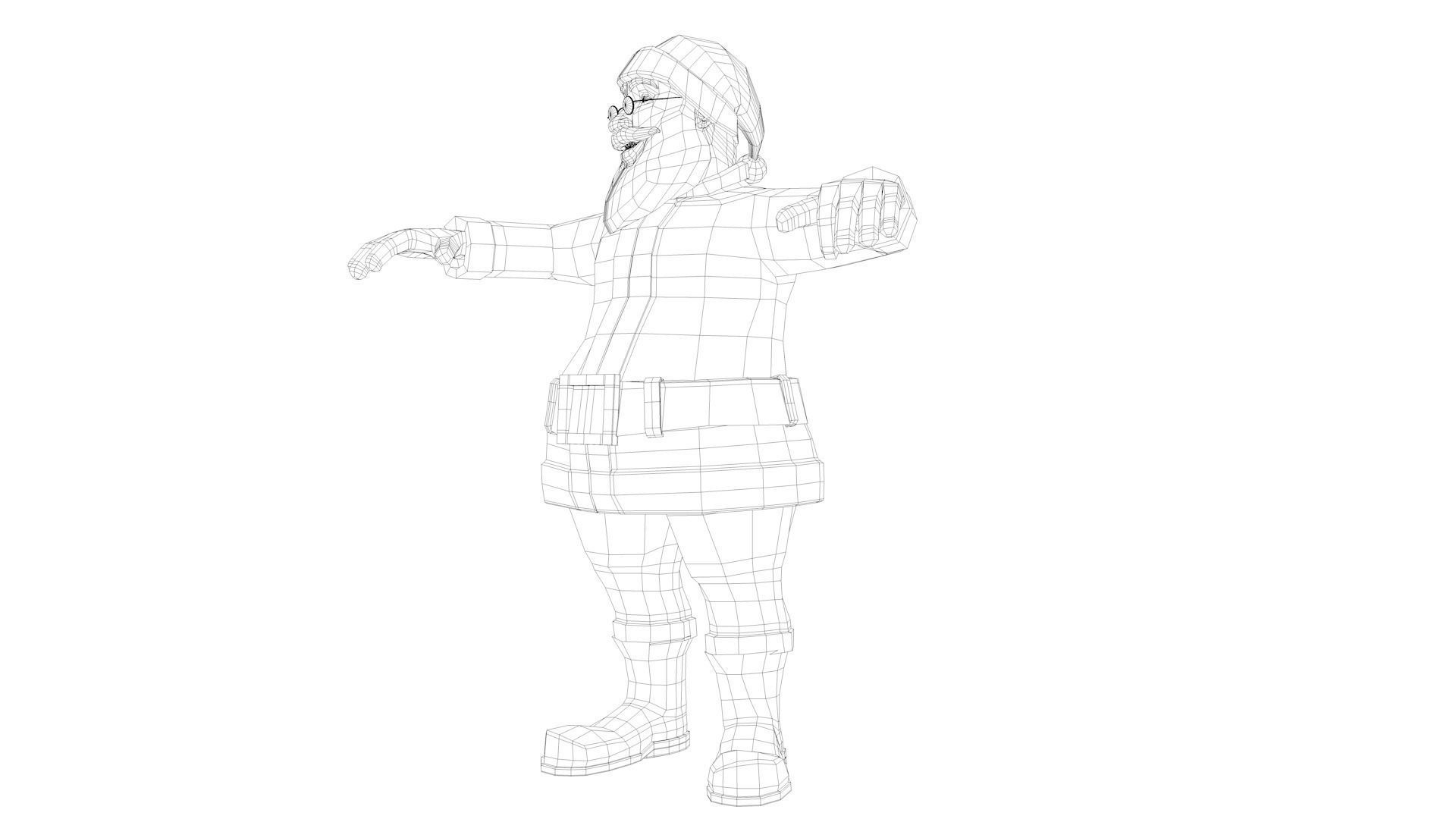 Santa Claus Rigged 3d Model and different Face emotions Low-poly 3D model_8