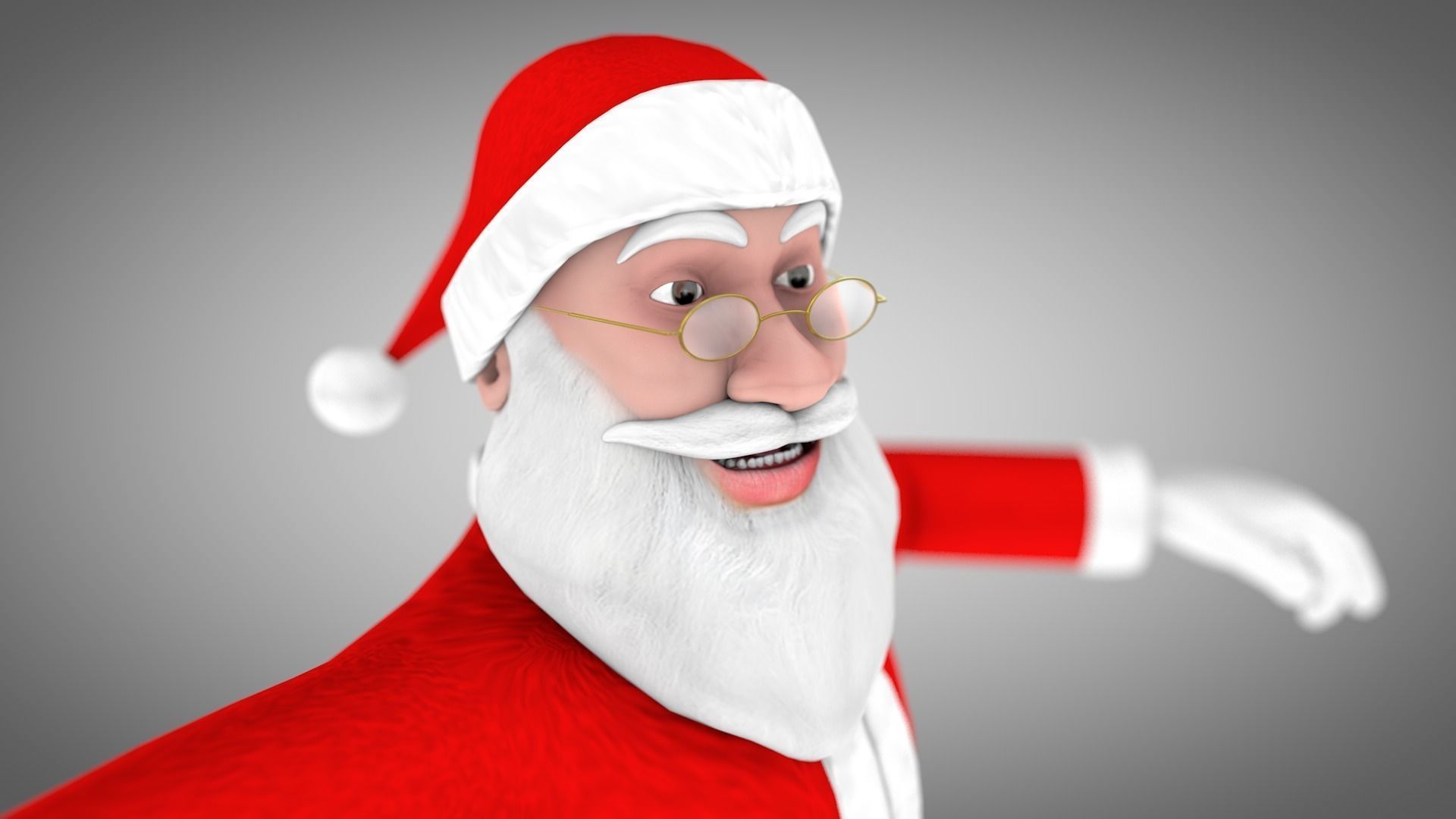 Santa Claus Rigged 3d Model and different Face emotions Low-poly 3D model_7
