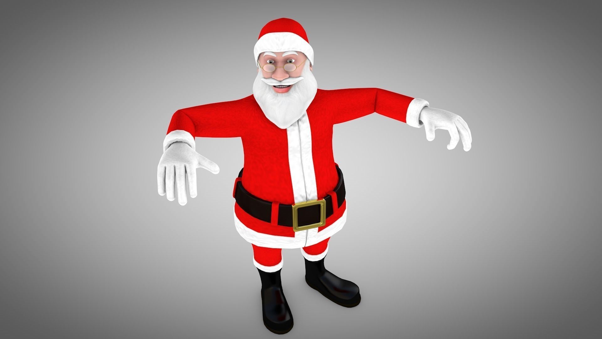 Santa Claus Rigged 3d Model and different Face emotions Low-poly 3D model_5