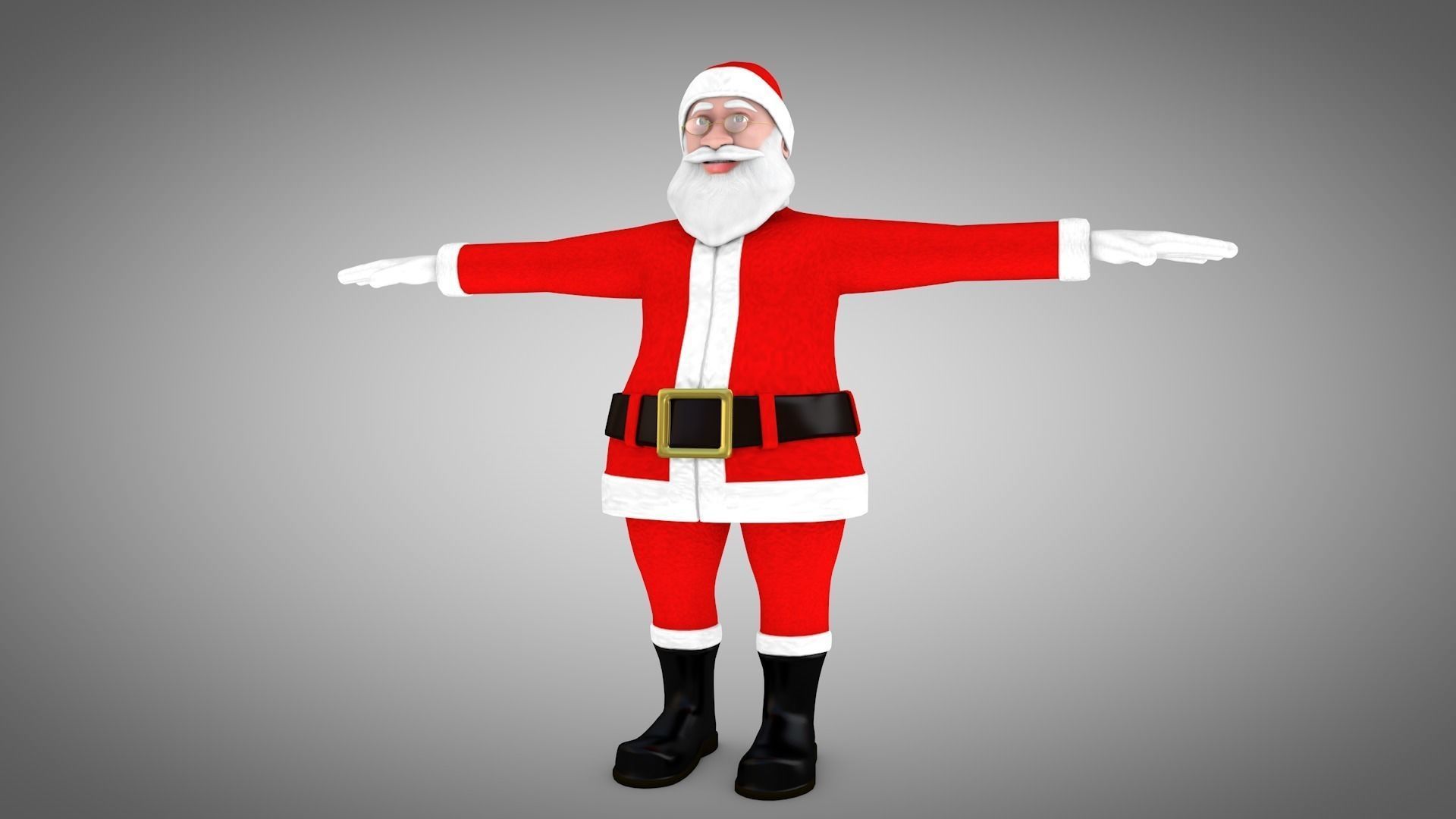 Santa Claus Rigged 3d Model and different Face emotions Low-poly 3D model_0