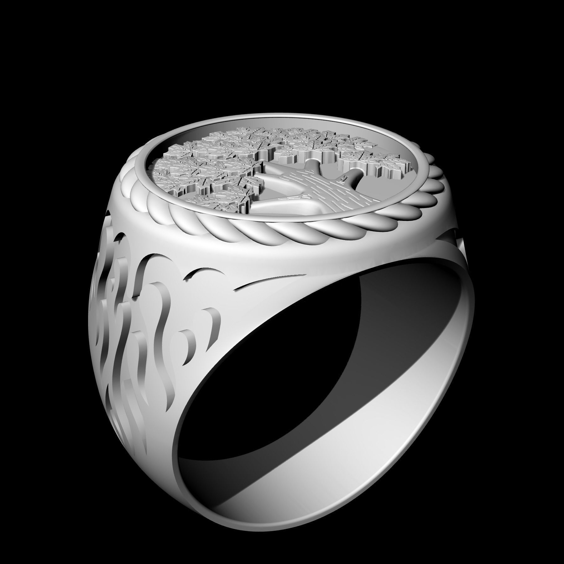 Tree ring for men 3D print model_9