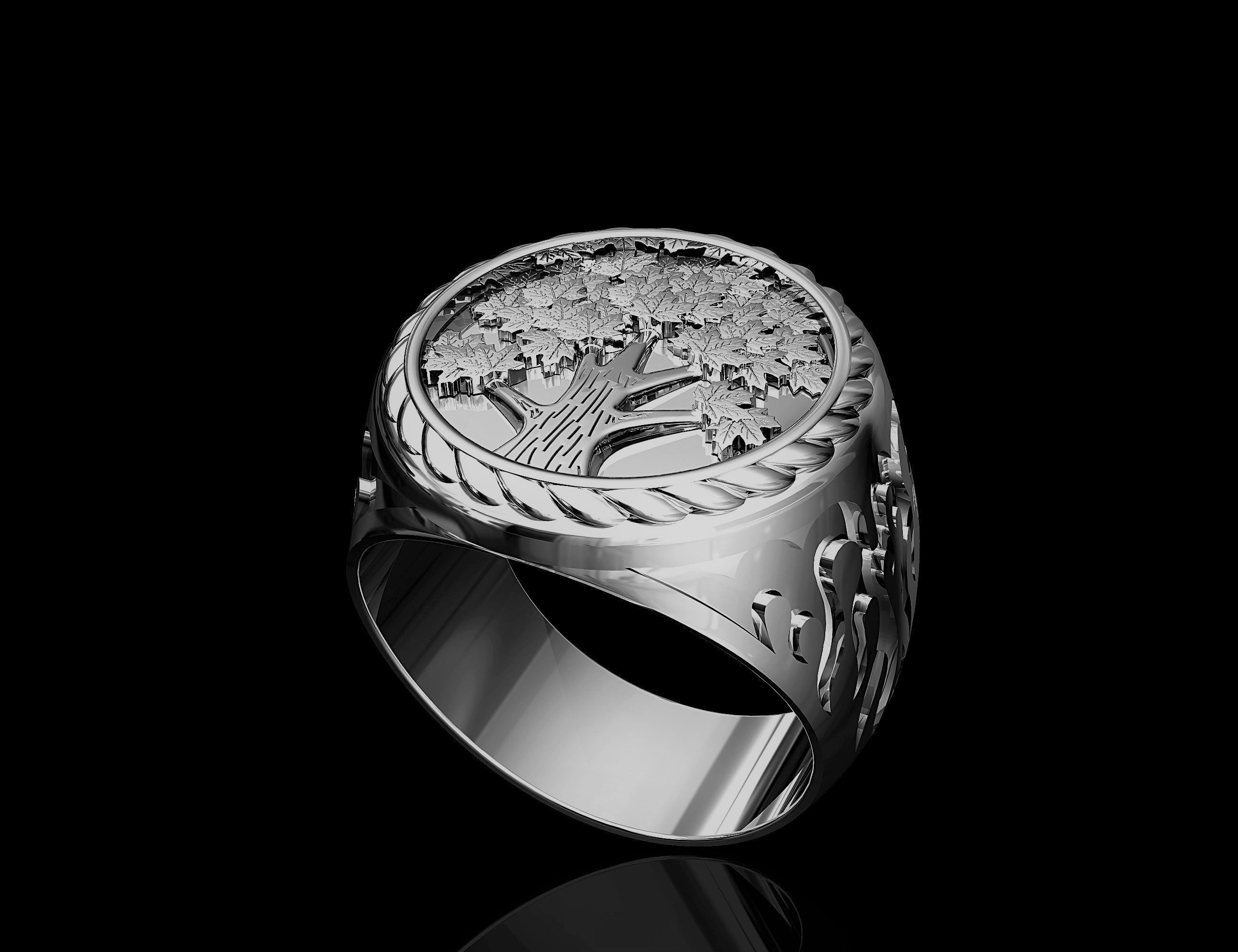 Tree ring for men 3D print model_5