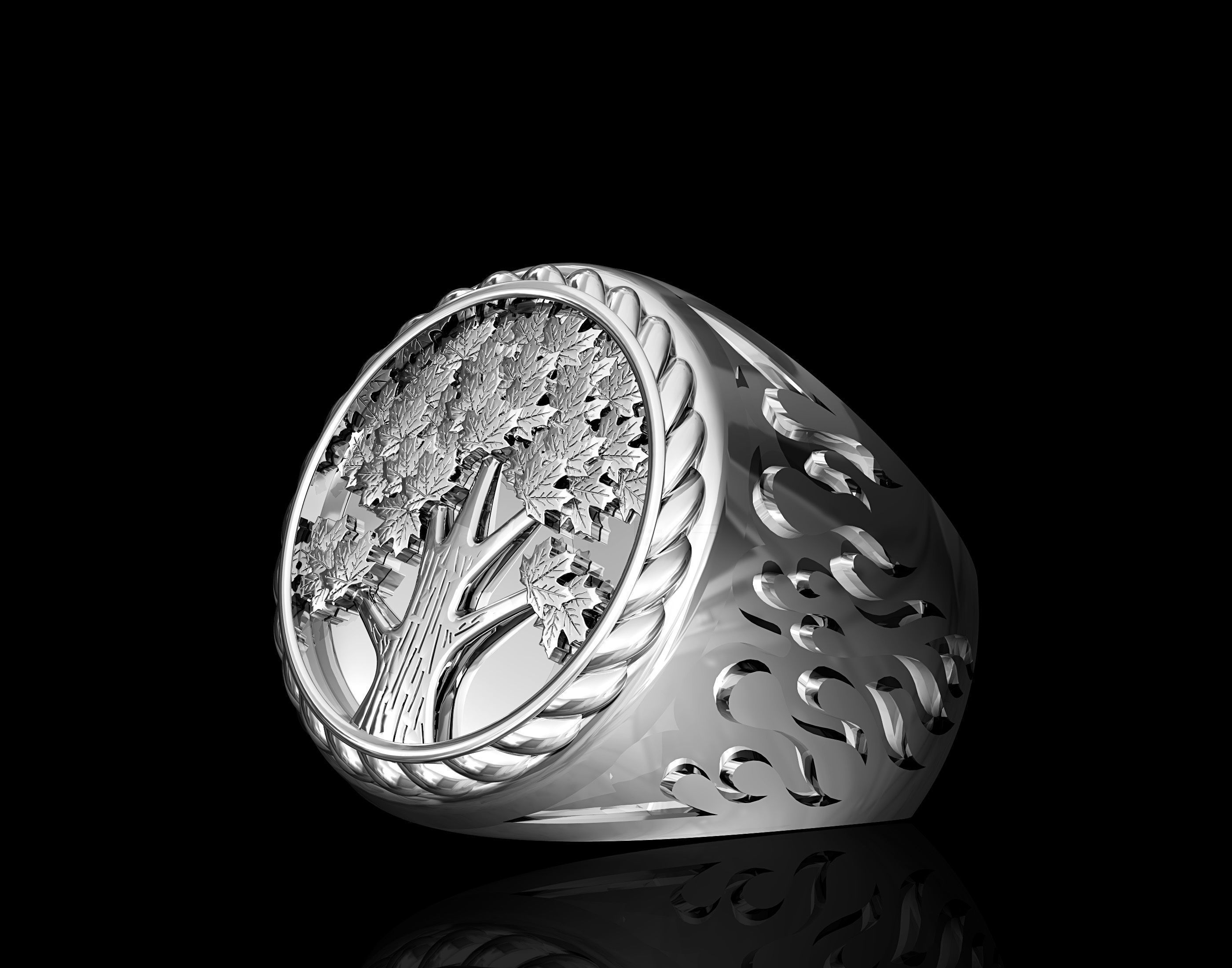 Tree ring for men 3D print model_2