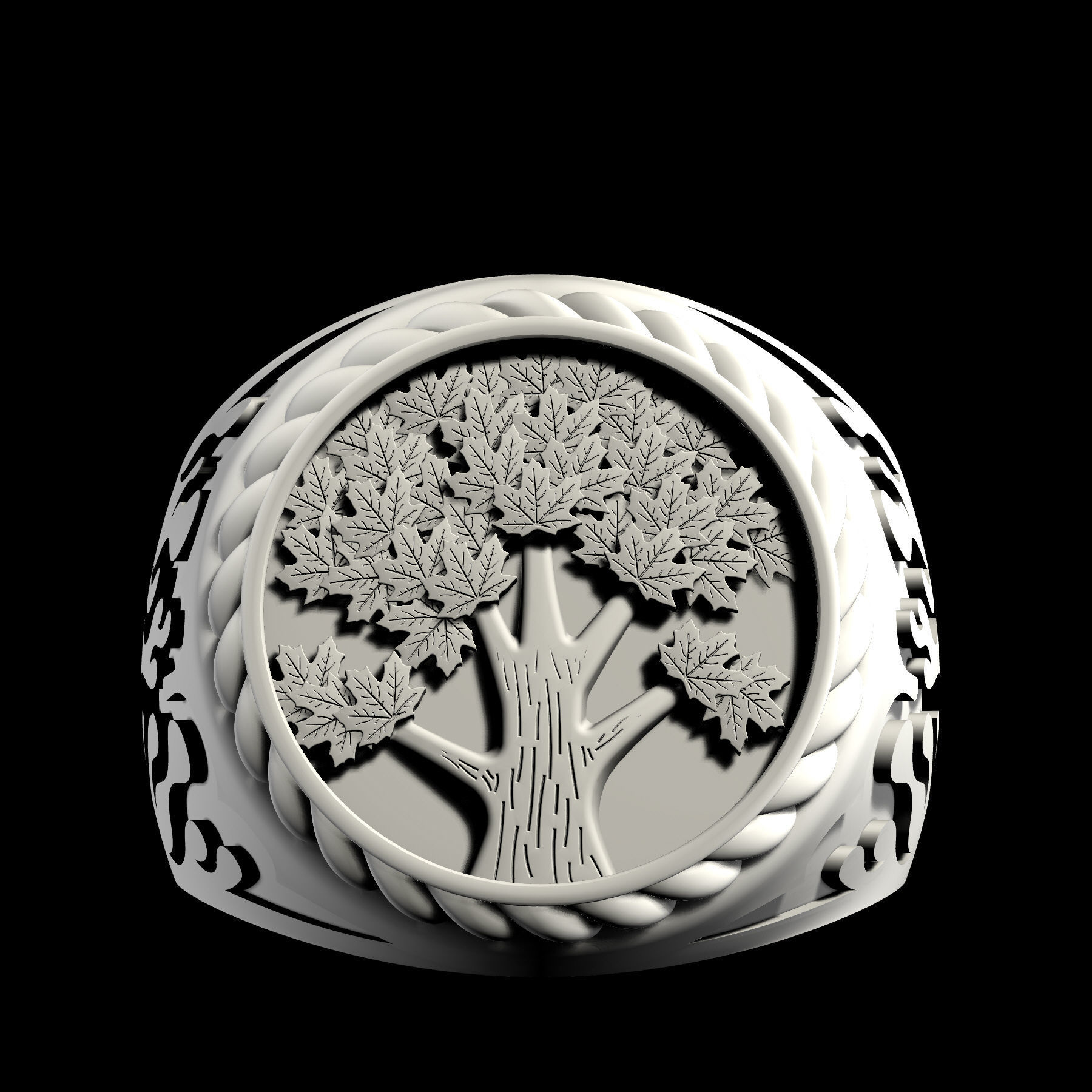 Tree ring for men 3D print model_6