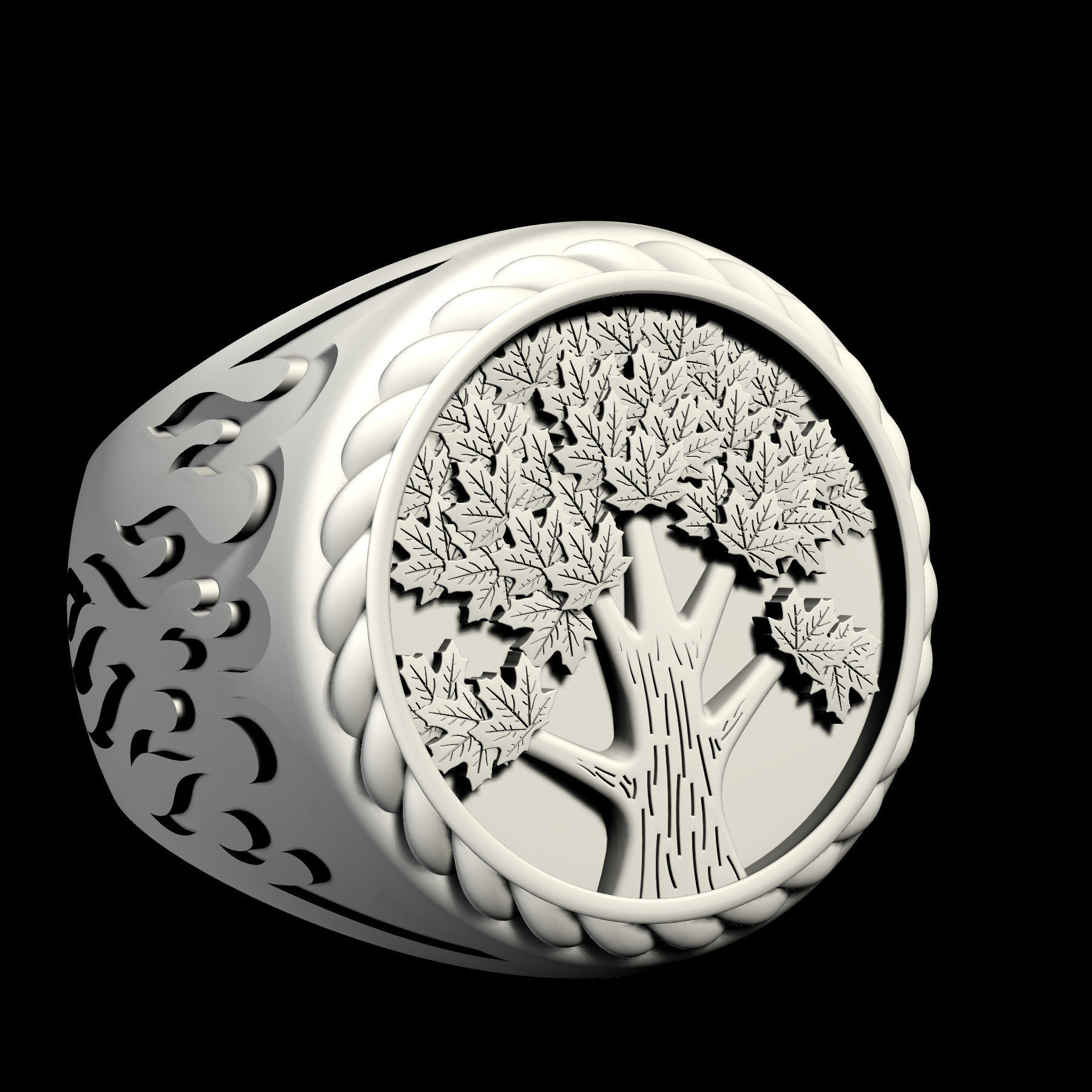 Tree ring for men 3D print model_11