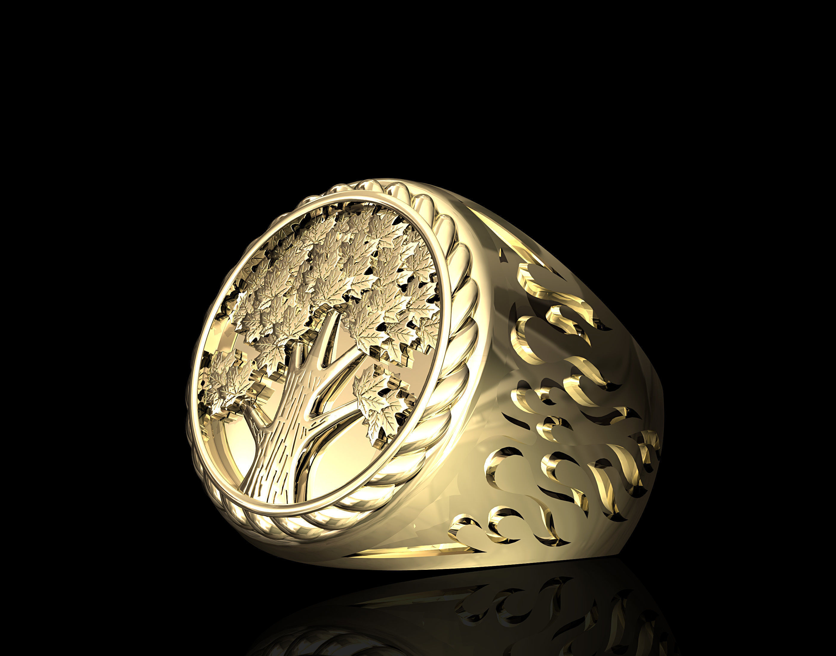 Tree ring for men 3D print model_3