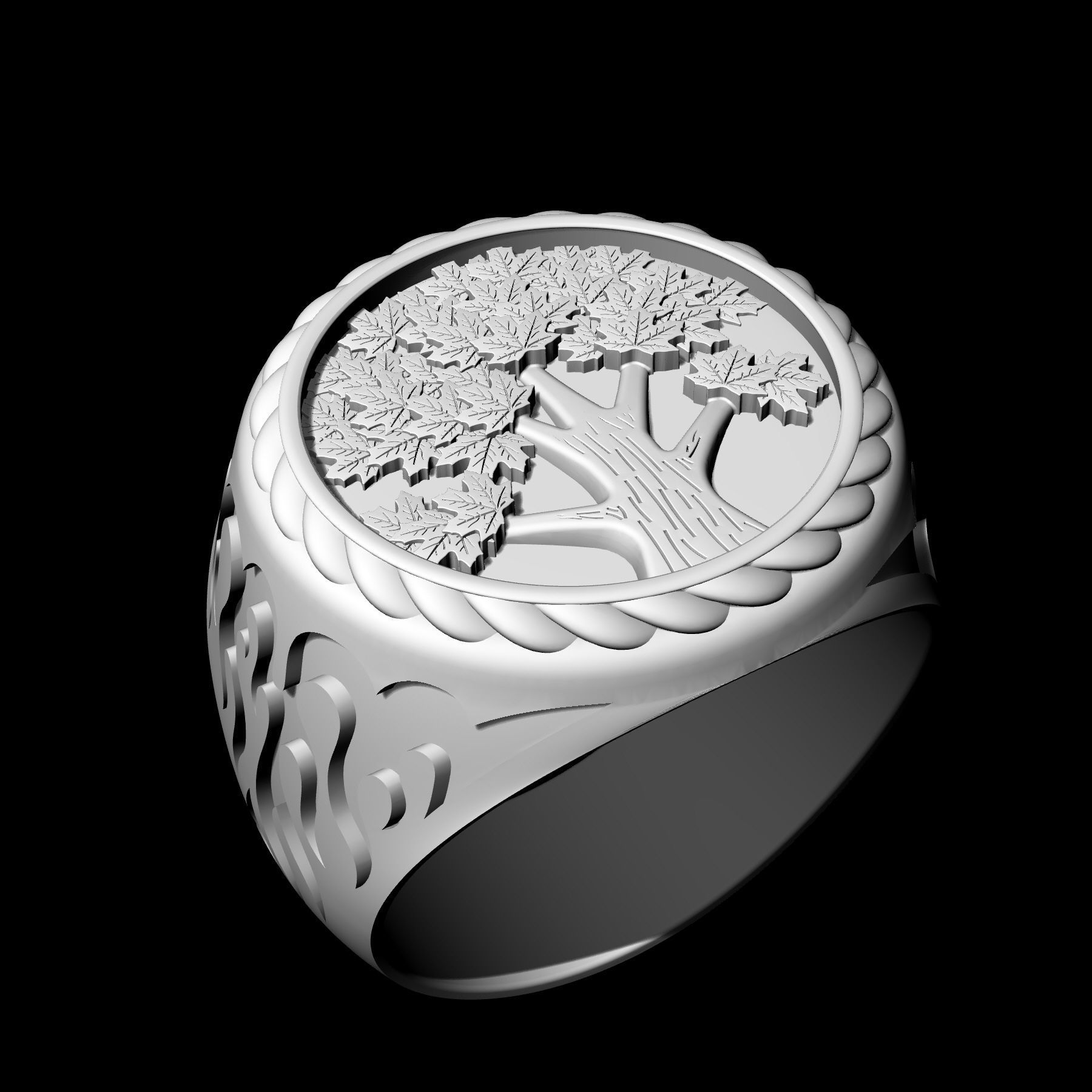 Tree ring for men 3D print model_8