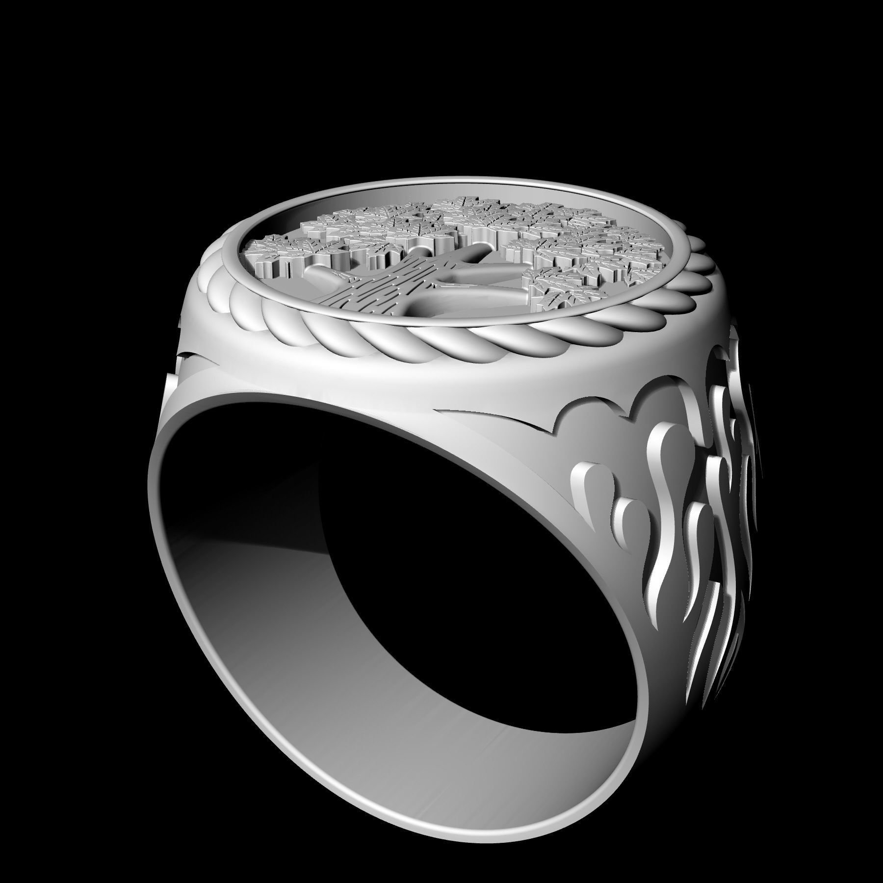 Tree ring for men 3D print model_10