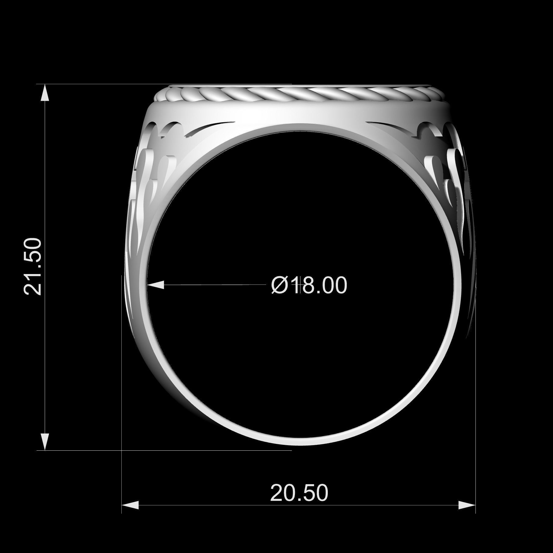 Tree ring for men 3D print model_13