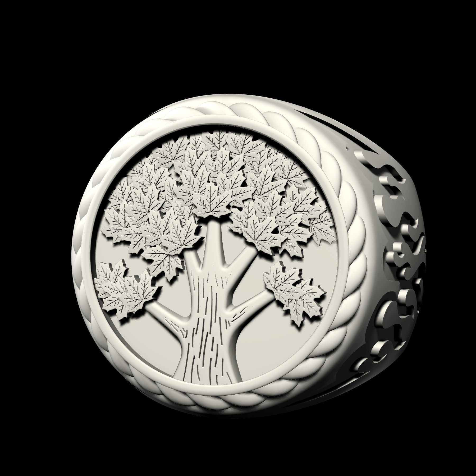 Tree ring for men 3D print model_7