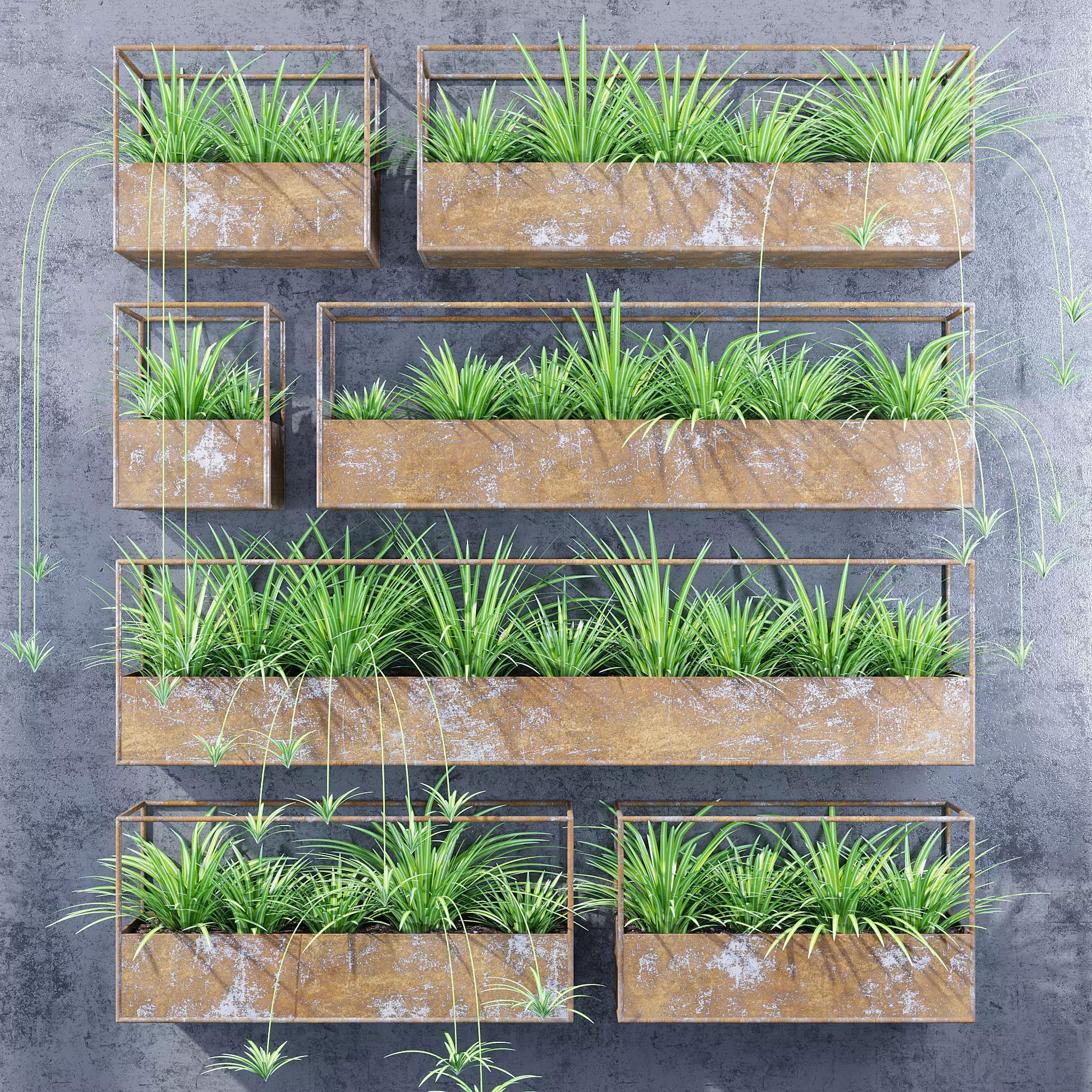 Rectangular shelves two 3D model