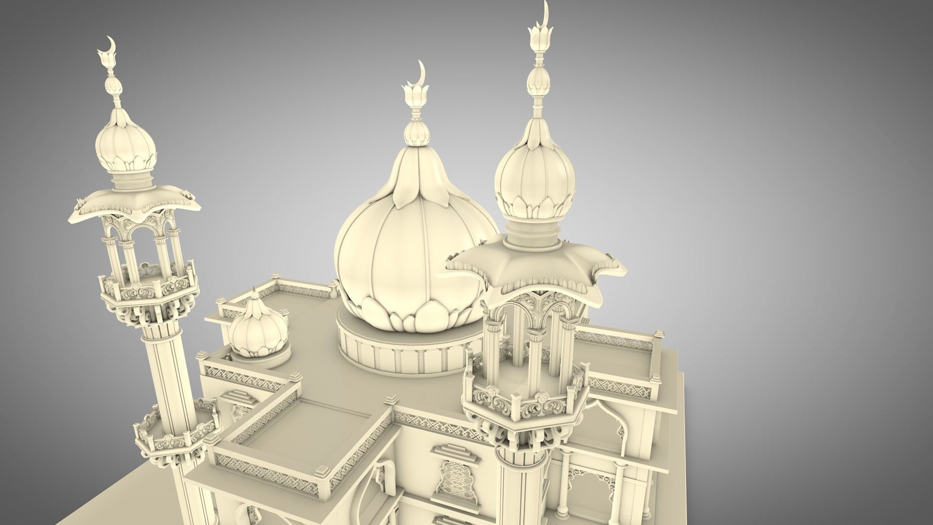 Mosque golden 3D model_1