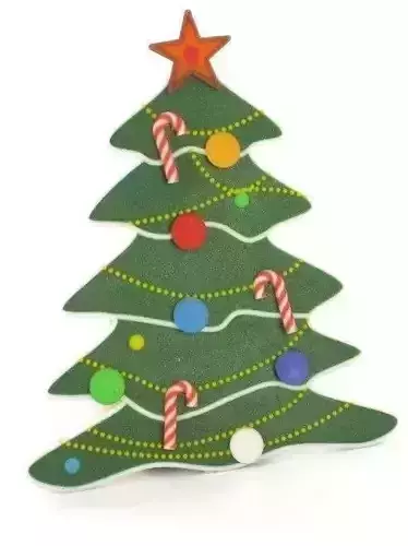 Flat decorative Christmas tree Free 3D print model