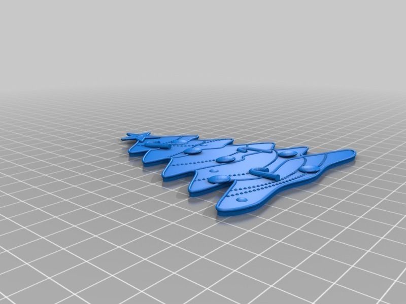 Flat decorative Christmas tree Free 3D print model_1