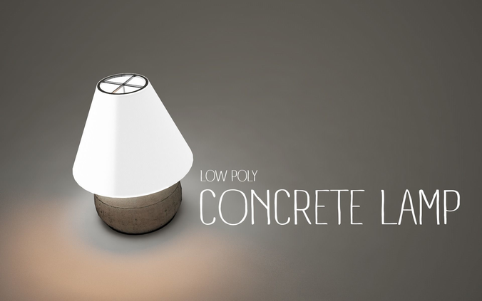 Low Poly Concrete Lamp Free low-poly 3D model