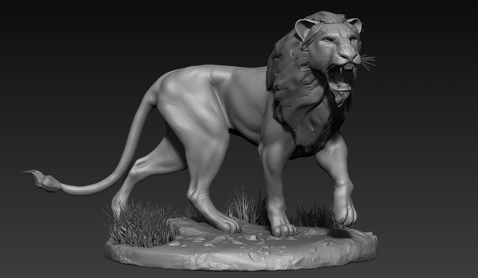 Lion Zbrush Sculpt 3D model_5