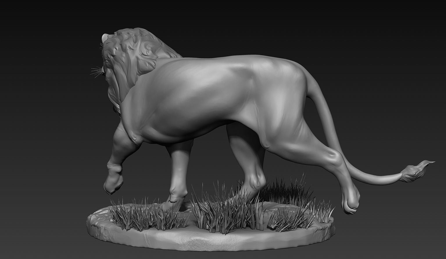 Lion Zbrush Sculpt 3D model_6